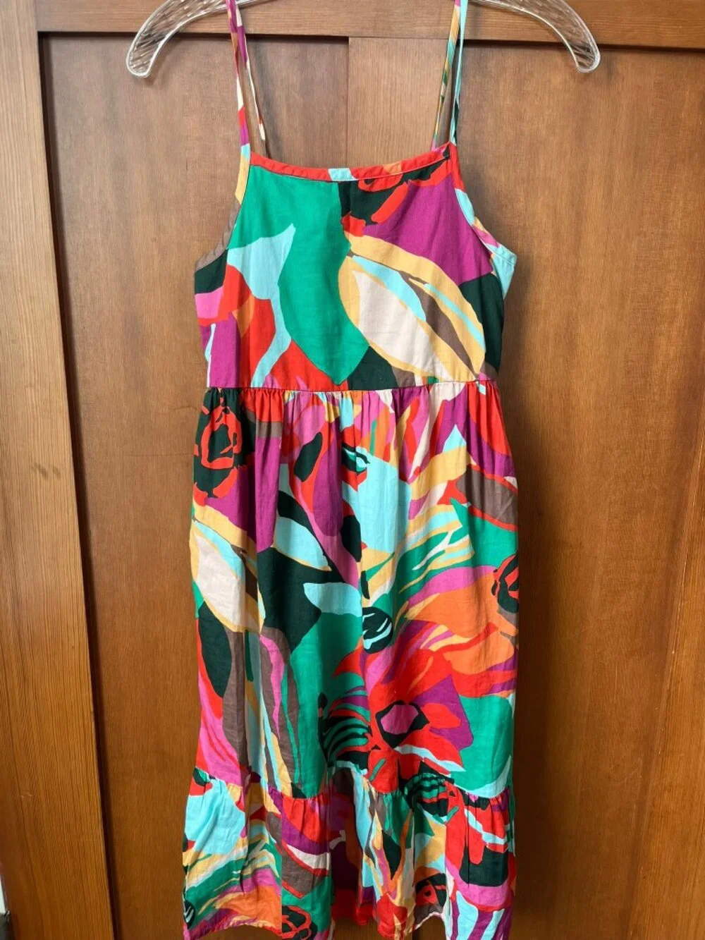 Gap Kids Girls Floral Tropical Summer Dress Colorful Vacation Size L (10-11)